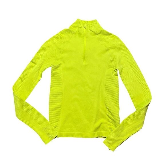 ATHLETA Mock Neck Half Zip Long Sleeve Top Lime green Size XS - Picture 1 of 7